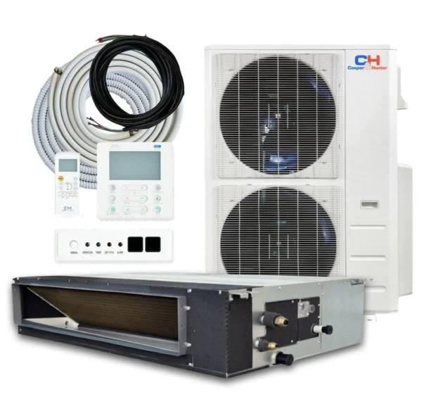 48,000 BTU 230V 17.4 SEER Concealed Duct Mini Split Air Conditioner + Optional Installation Kit, Light Commercial Series Single Zone Heating and Cooling Heat Pump
