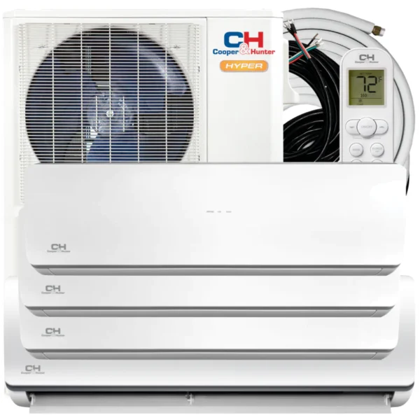 48,000 BTU 5 Zone 9k+9k+9k+9k+18k Ductless Wall Mounts with Installation Kits, Hyper Heat Series 21.5 Seer 4 Ton Penta Zone Five Zone Ductless Multi Mini Split Air Conditioner