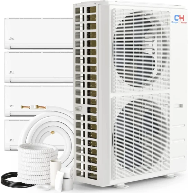 55,000 BTU 5 Zone 9k+9k+12k+12k+24k Ductless Mini Split with Installation Kits, Olivia Series 20.5 SEER 4 1/2 Ton Penta Zone Five Zone Air Conditioner System
