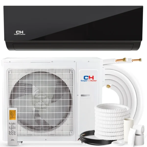 Cooper&Hunter, Olivia Series Midnight Edition, 12,000 BTU, 115V, 22.7 SEER, Ductless Mini Split AC/Heater with Black Mirror Panel + Installation kit Option Wi-Fi Adapter Included